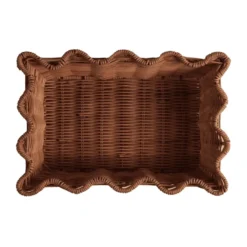 Scallop Rattan kori, Tummanruskea, 20x30 cm