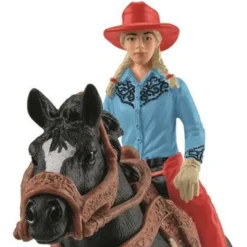 Schleich Barrel Racing med Cowboyflicka 42576