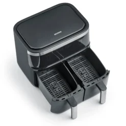 Severin FR 2453 Airfryer, kaksoinen, 2x4 L, Musta