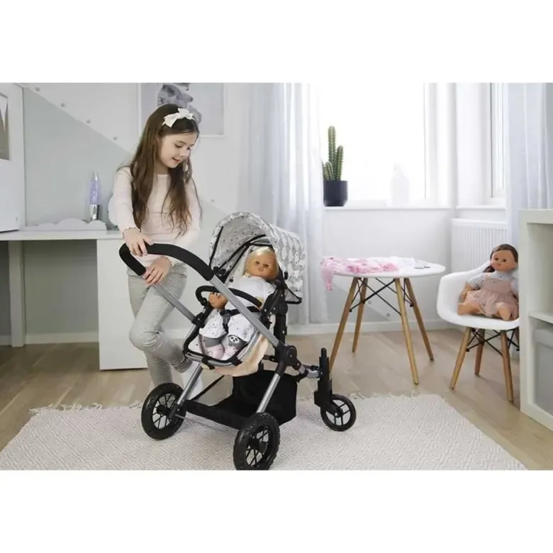 Skrållan Grå och Vit Klänning