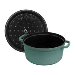 Staub La Cocotte pyöreä pata valurauta 6,7 L, Eukalyptus puu