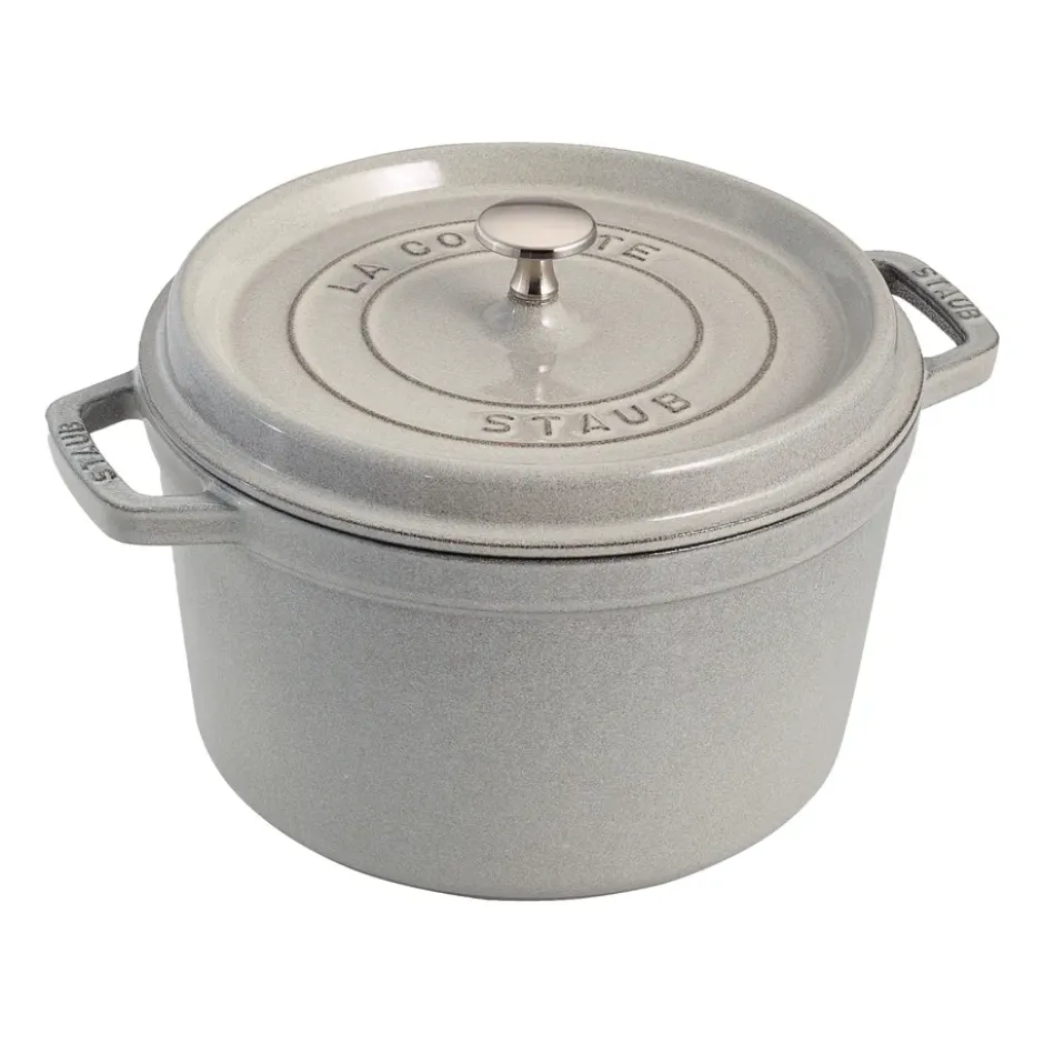 Staub pyöreä pata korkea 4,8 L, White Truffle