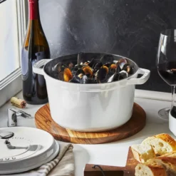 Staub pyöreä pata korkea 4,8 L, White Truffle