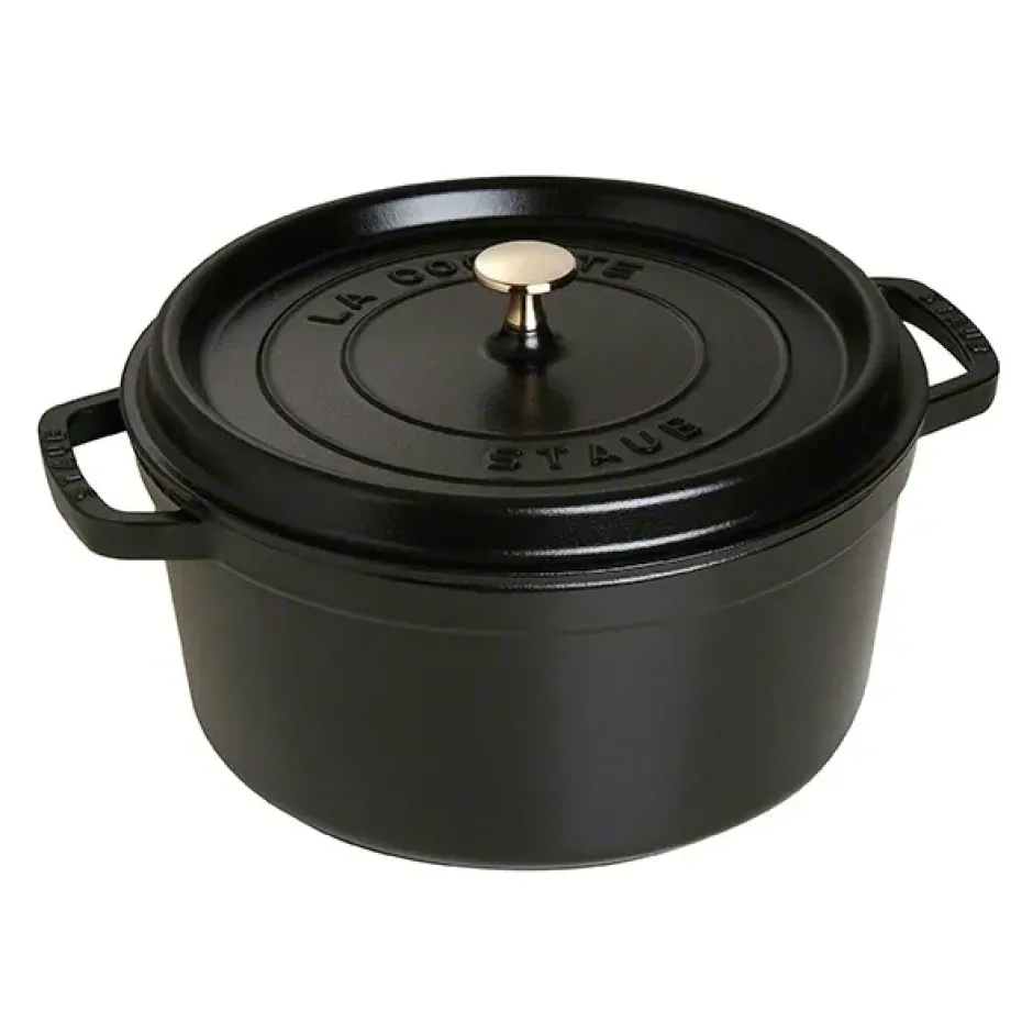 Staub pyöreä pata valurautaa, 6,7 l, musta