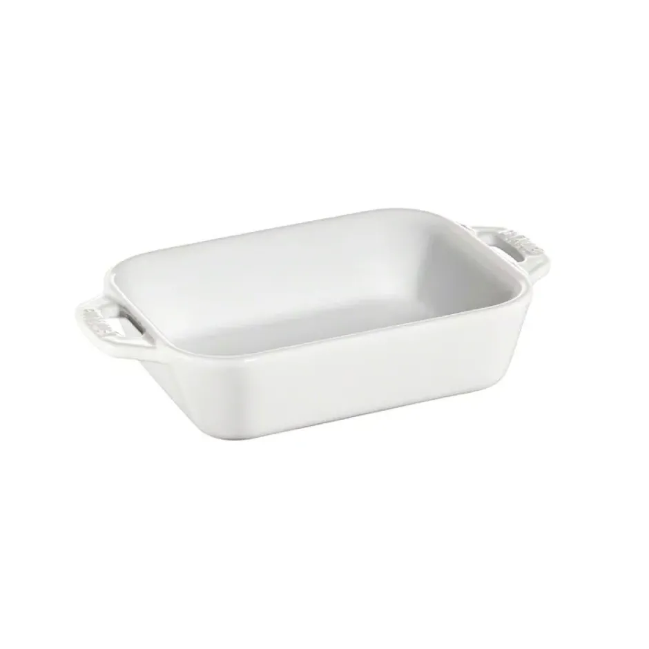 Staub suorakulmainen uunivuoka, 14x11 cm, valkoinen