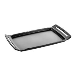 Staub Teppanyaki paistolevy kahvalla 38x25 cm, Musta
