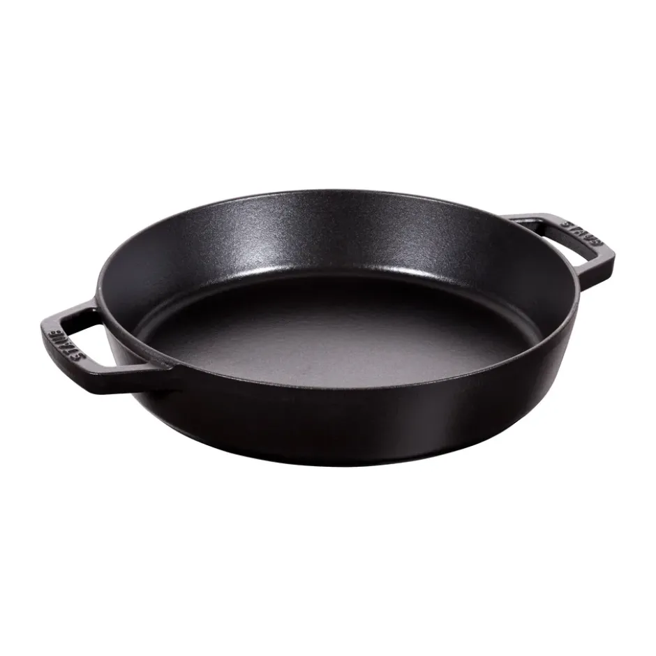 Staub traktööri pannun valurauta 2 kahvaa musta, Ø26 cm