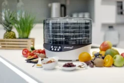 Steba ED8 Dehydrator pyörivä sienikuivain 5 tarjotinta, Musta-valkoinen