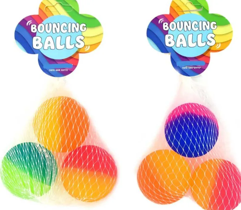 3 st. Neon Studsbollar 4,5 cm