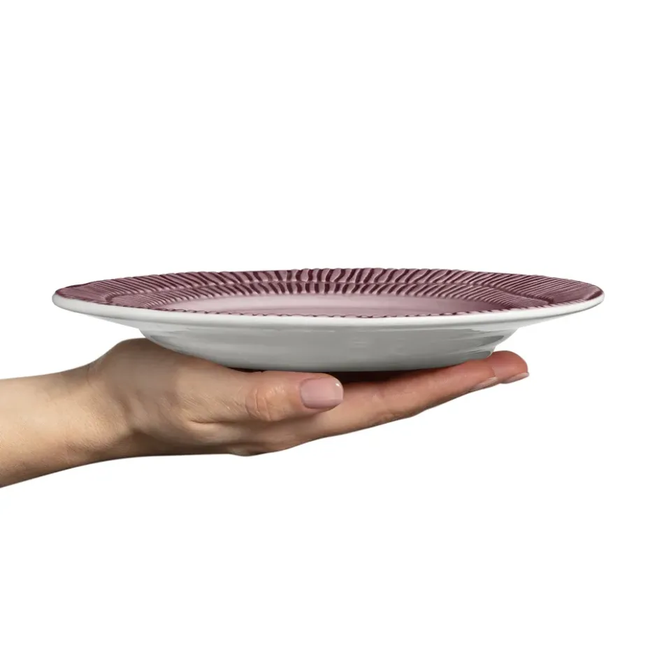 Stripes lautanen Ø 21 cm, Plum