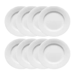 Swedish Grace lautanen Ø24 cm 8-pakkaus - Lumi (valkoinen)