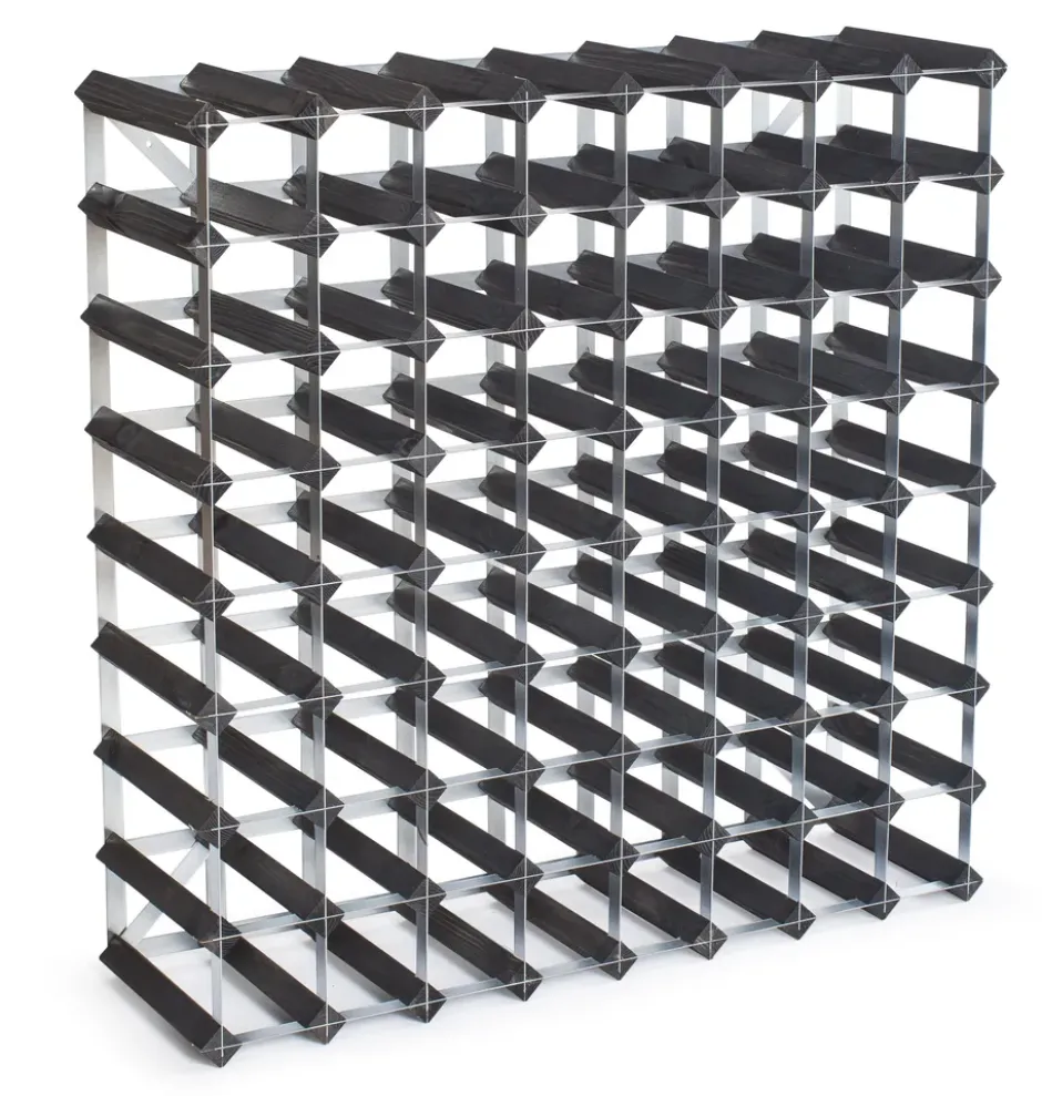 The Swedish Wine Rack Factory viiniteline 72 pulloa laajennettava, Musta