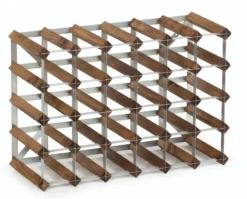 The Swedish Wine Rack Factory viiniteline 30 pullolle laajennettavissa, Tumma tammi