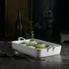 Toulouse-lasagnelautanen, kahvallinen, Valkoinen